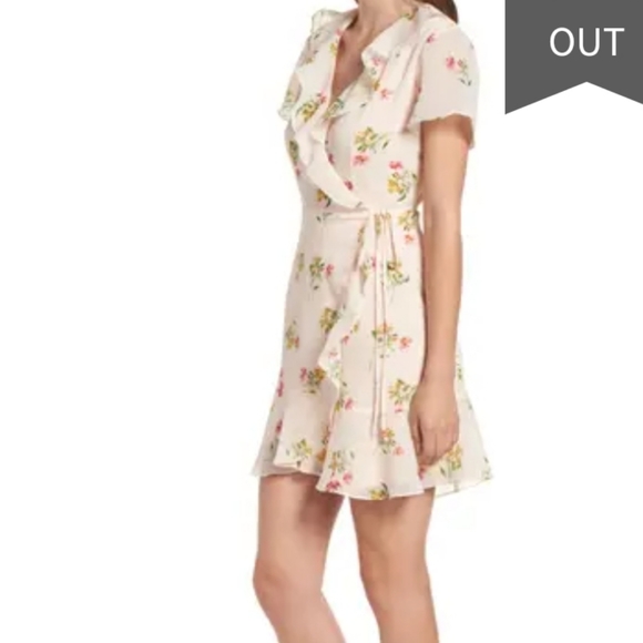 Lush Blousy Ruffle lightweight chiffon wrap dress - Picture 14 of 14